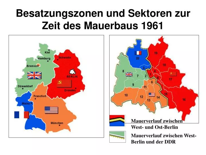 besatzungszonen und sektoren zur zeit des mauerbaus 1961