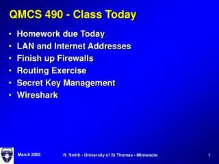 QMCS 490 - Class Today