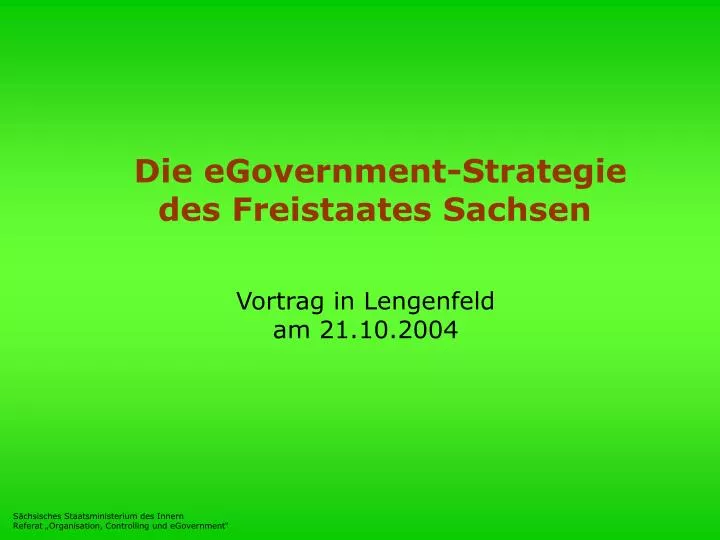 die egovernment strategie des freistaates sachsen