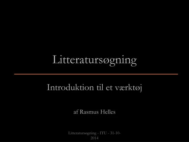 litteraturs gning