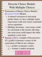 Discrete Choice Models With Multiple Choices - slide 1