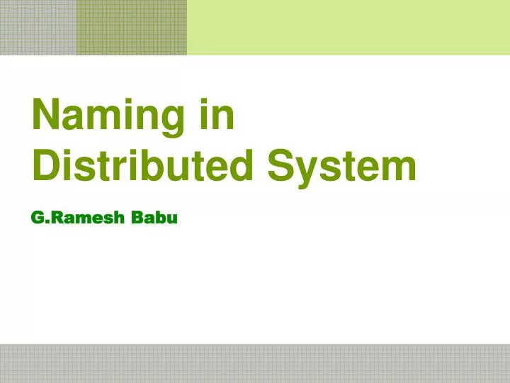 naming in distributed system