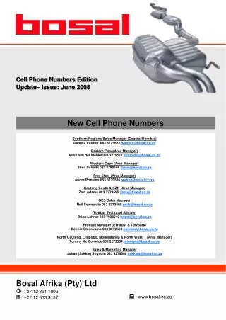 New Cell Phone Numbers