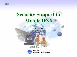 Security Support in Mobile IPv6