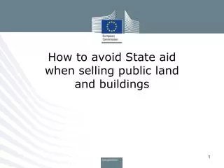 How to avoid State aid when selling public land and buildings