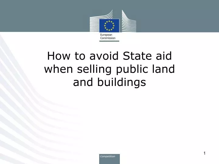 how to avoid state aid when selling public land and buildings