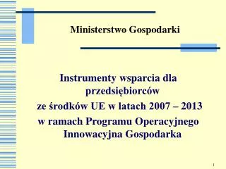 ministerstwo gospodarki