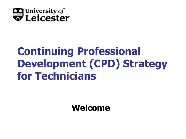 continuing professional development cpd strategy for technicians