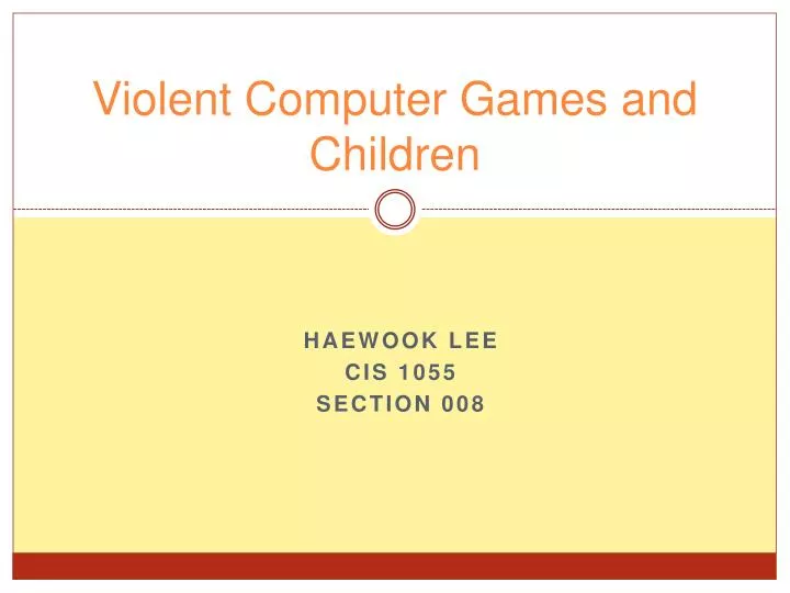violent computer games and children