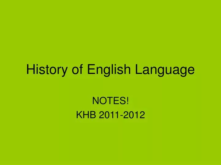 history of english language