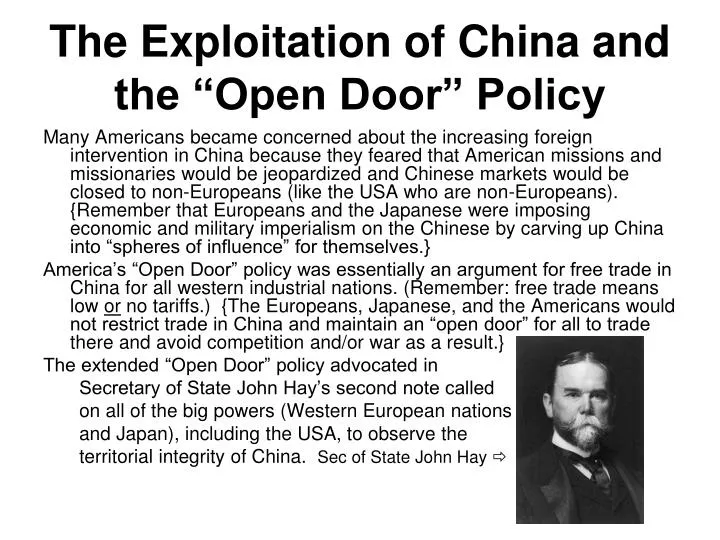 the exploitation of china and the open door policy
