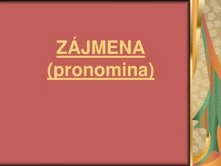 z jmena pronomina