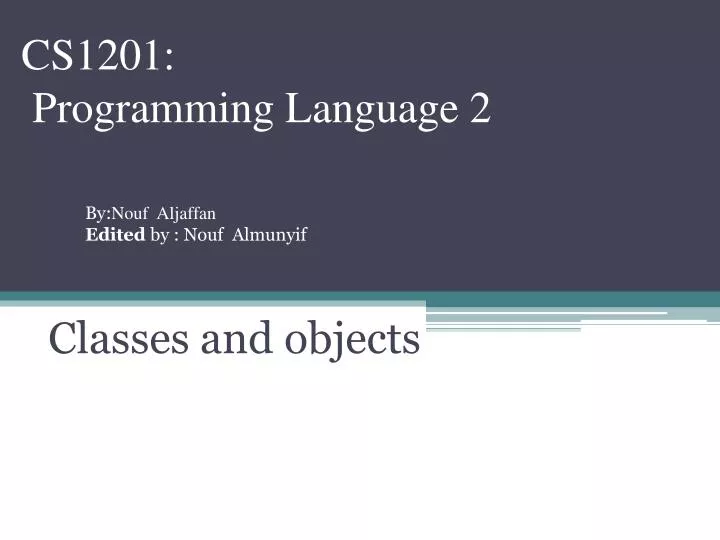 cs1201 programming language 2