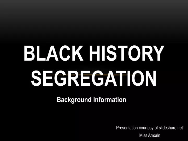 black history segregation