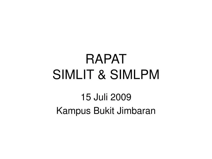 rapat simlit simlpm