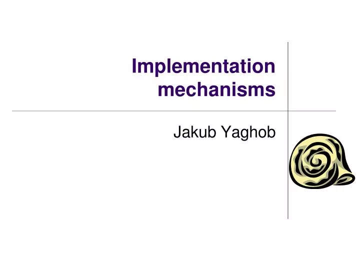implementation mechanisms