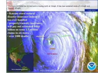 Katrina worst natural disaster insurance industry has ever handled
