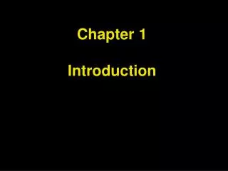 Chapter 1 Introduction