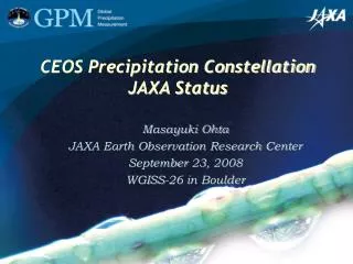 CEOS Precipitation Constellation JAXA Status