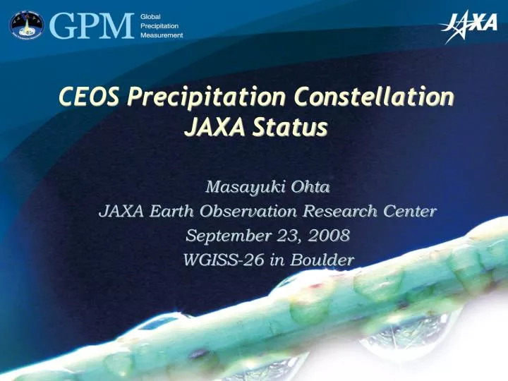 ceos precipitation constellation jaxa status