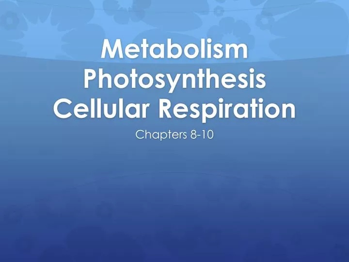 metabolism photosynthesis cellular respiration