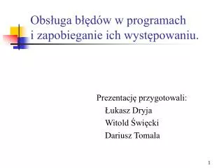 obs uga b d w w programach i zapobieganie ich wyst powaniu