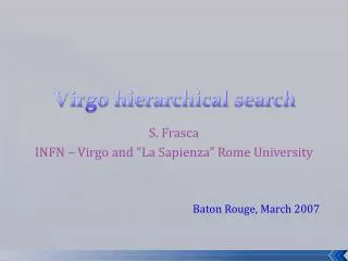 Virgo hierarchical search