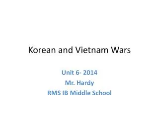 Korean and Vietnam Wars