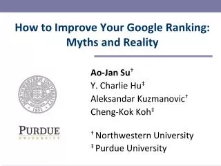 How to Improve Your Google Ranking: Myths and Reality