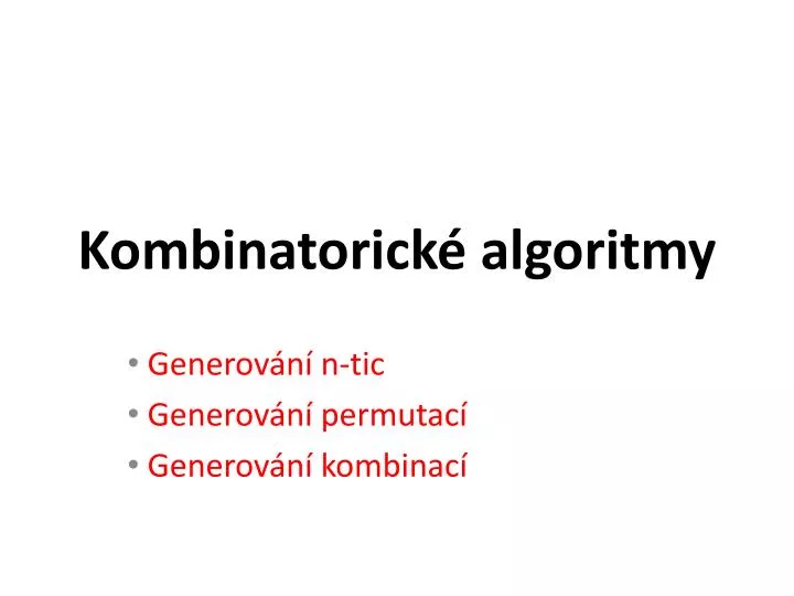 kombinatorick algoritmy