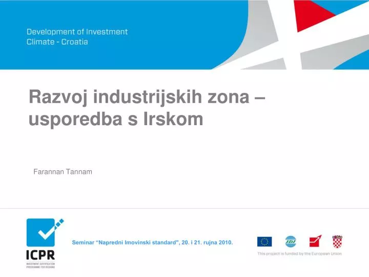 razvoj industrijskih zona usporedba s irskom