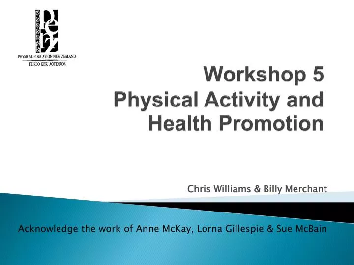 workshop 5 physical activity and health promotion