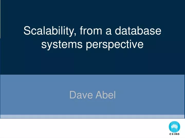 scalability from a database systems perspective