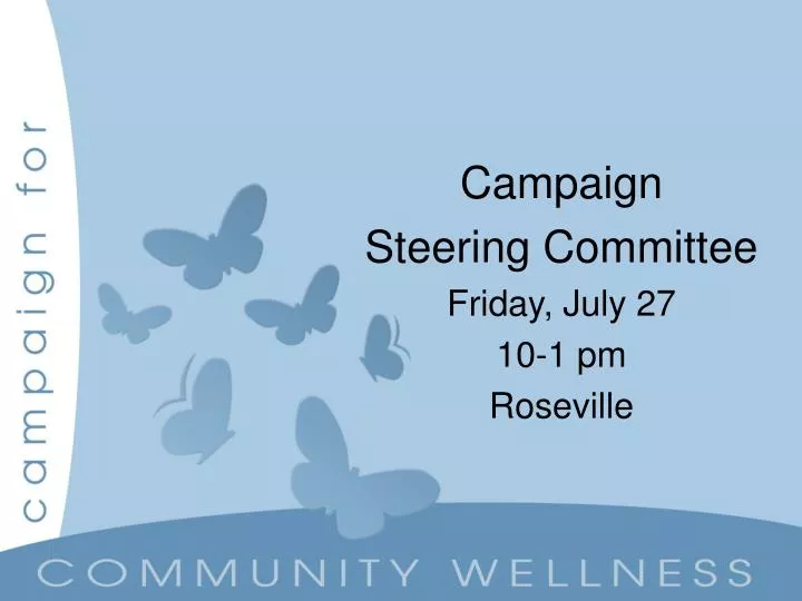 campaign steering committee friday july 27 10 1 pm roseville
