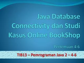 java database connectivity dan studi kasus online bookshop