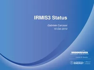 IRMIS3 Status