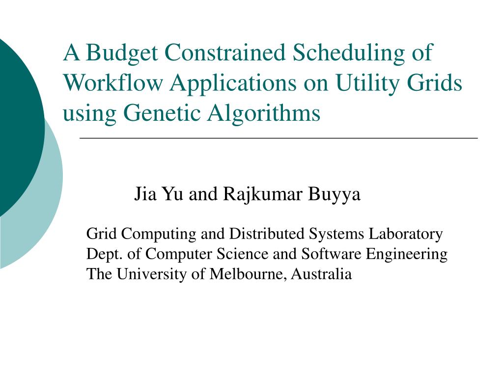 PPT - A Budget Constrained Scheduling of Workflow Applications on ...