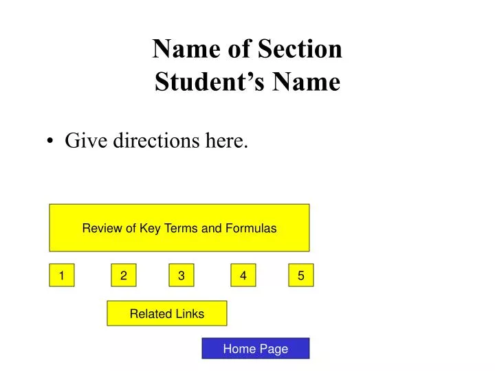 name of section student s name
