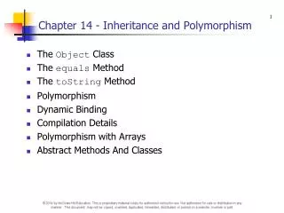 Chapter 14 - Inheritance and Polymorphism