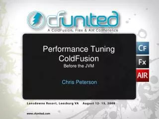 Performance Tuning ColdFusion Before the JVM
