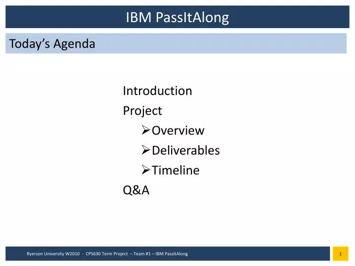 ibm passitalong