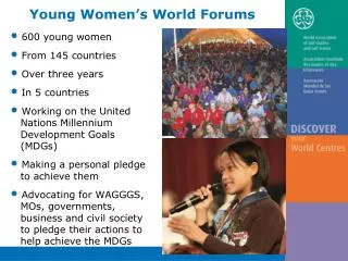 600 young women From 145 countries Over three years In 5 countries