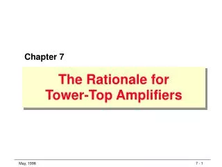 The Rationale for Tower-Top Amplifiers