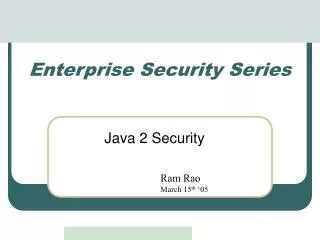 Enterprise Security Series