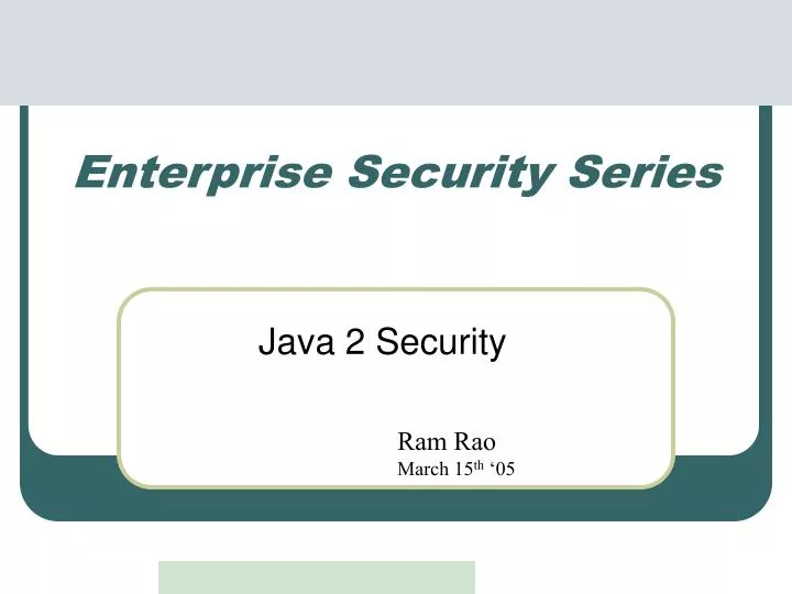 enterprise security series