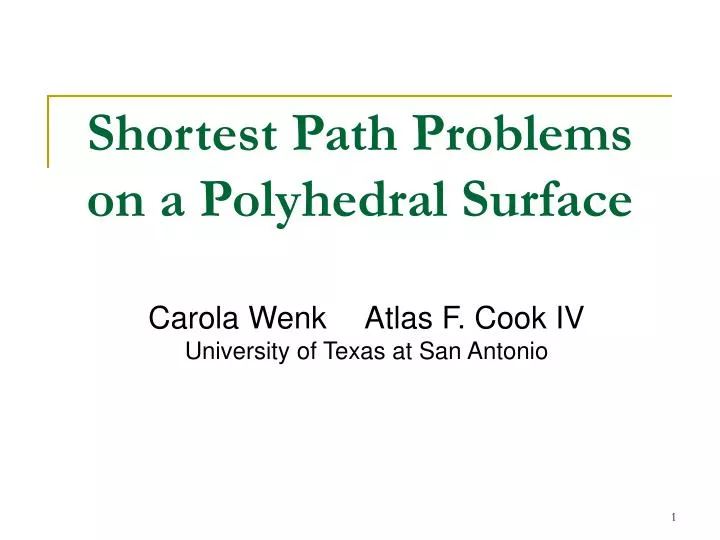 shortest path problems on a polyhedral surface