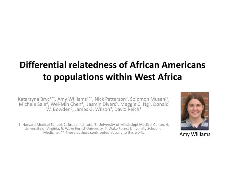 differential relatedness of african americans to populations within west africa