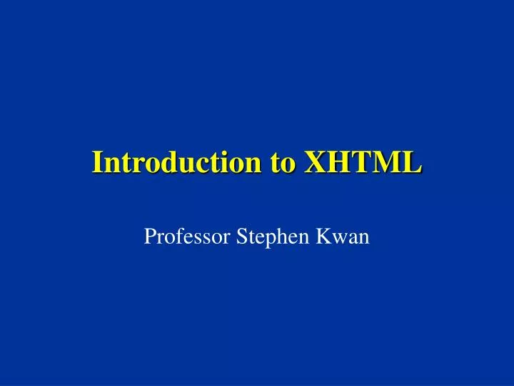 introduction to xhtml