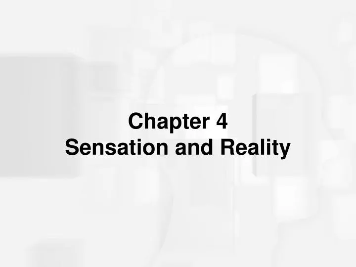 chapter 4 sensation and reality