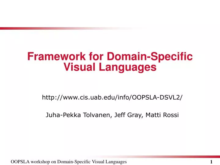 framework for domain specific visual languages